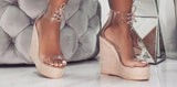 Transparent Lace-Up PVC Sandals | Women's Wedge - Kalsord