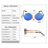 Round Polarized Wooden Sunglasses w/ Gift Boxsunglasses - Kalsord
