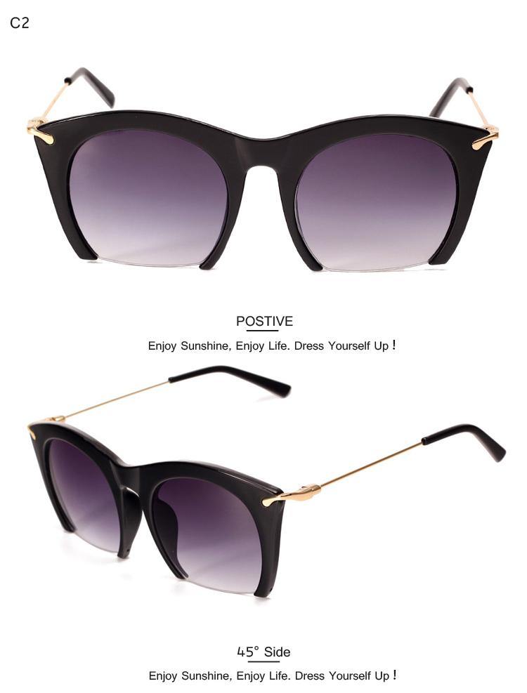 Women's Cat Eye  Semi-Rimless Sunglassessunglasses - Kalsord