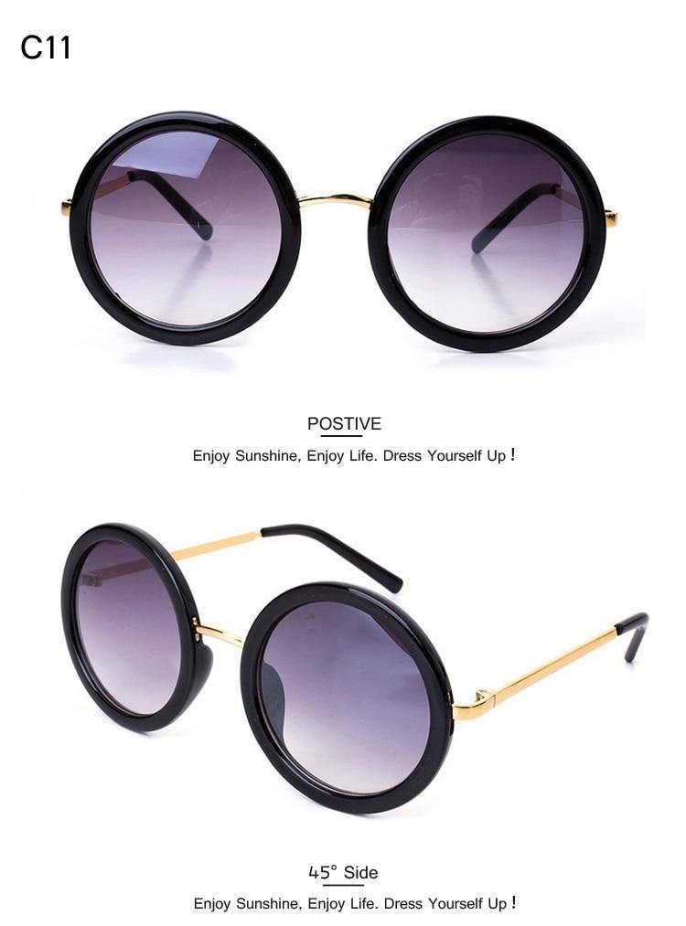 Women's Stylish Retro Round Sunglassessunglasses - Kalsord