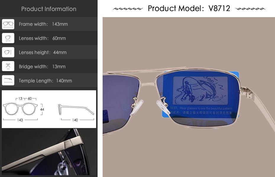 Men's Polarized UV400 Rectangular Sunglassessunglasses - Kalsord