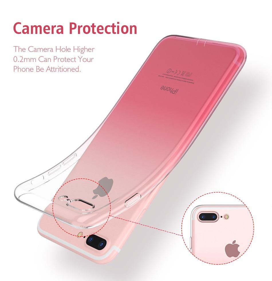 Gradient Transparent Silicone Case For iPhone 7 7 Plus X 8 Plus XS MAX XR 6 6S Plus 5 5S SECases - Kalsord