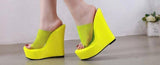 Colorful Transparent Platform Wedge Summer Women's Slides - Kalsord