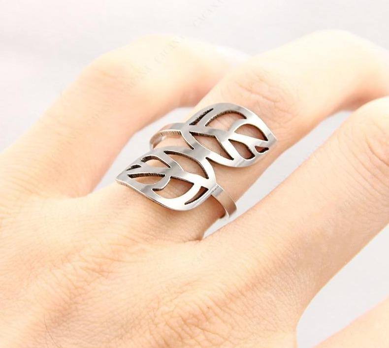 Double Leaf Ring For Women- Gold/Silver - Kalsord