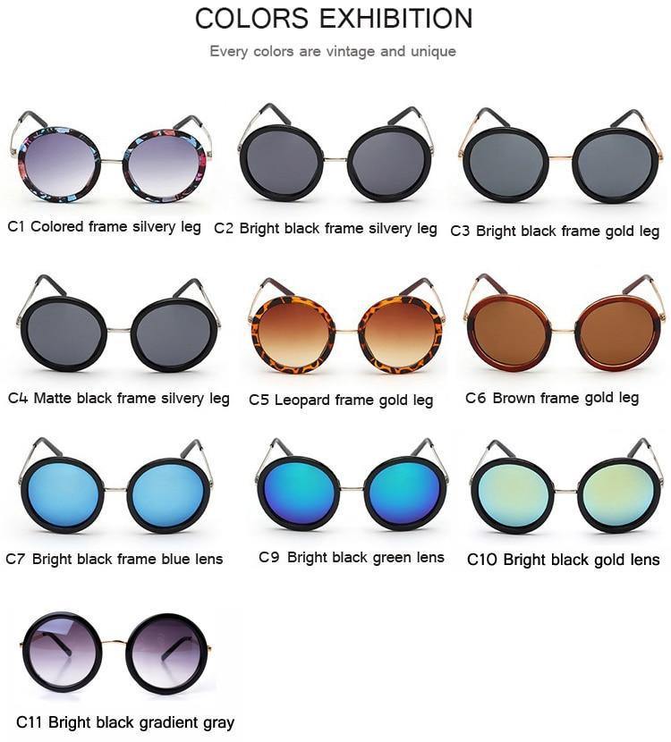 Women's Stylish Retro Round Sunglassessunglasses - Kalsord