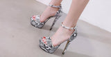 Platform High Heels Sandals Summer Ankle Strap Open Toe Gladiator Party Dress Women Shoes - Kalsord