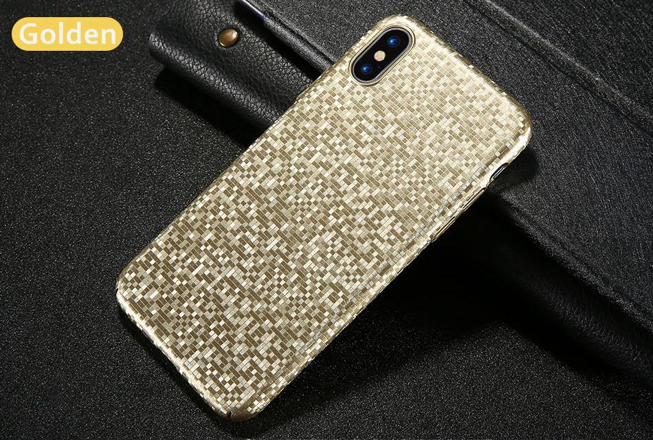 Ultra Thin Mosaic Case For iPhone X 8 7 6 6s plus- Gold, Red, Blue, Silver, BlackCases - Kalsord