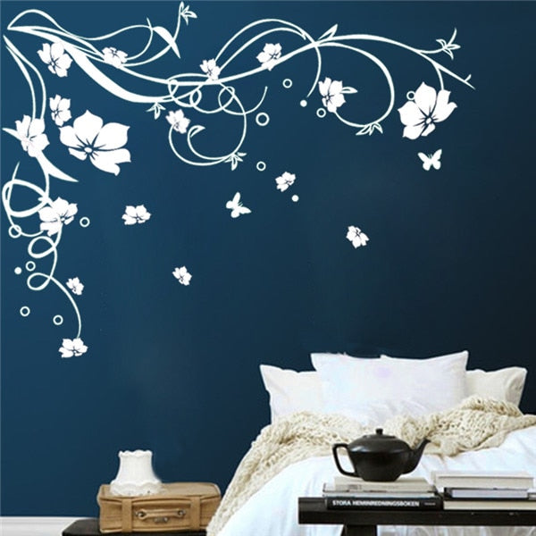 Cute Butterflies And Flowers Wall Art Mural Removable PVC Wall
