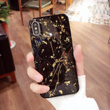 Gold Foil Bling Marble Case For iPhone X XS XR Max 7 8 6 6s PlusCases - Kalsord