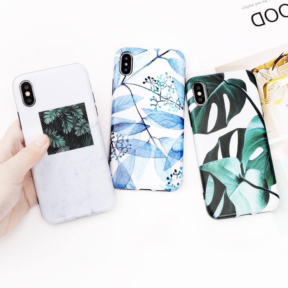 Retro Floral Art  | Leaf Phone Case For iPhone XS Max XR Xcases - Kalsord