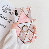 Soft Geometric Marble Texture Phone Case For iPhone XR XS Max 6 6S 7 8 Plus Xcases - Kalsord