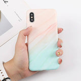Gradient Marble Colored Phone Case For iPhone XR XS Max 6 6s 7 8 Plus Xcases - Kalsord