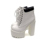 Women's Classic High-Heeled Ankle Boots w/ High Platform - Kalsord