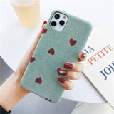 Corduroy Cloth Texture Love Heart Wave Point Phone Case/Cover For iPhone