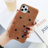 Corduroy Cloth Texture Love Heart Wave Point Phone Case/Cover For iPhone