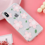 Soft Clear Silicone Floral | Heart Phone Case For iPhone X XS Max XR 6 6S 7 8 Pluscases - Kalsord