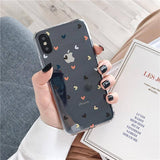 Soft Clear Silicone Floral | Heart Phone Case For iPhone X XS Max XR 6 6S 7 8 Pluscases - Kalsord