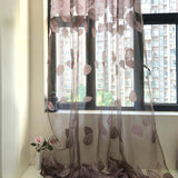 Pinkish Mauve Luxury Modern Leaf Designer Window Tulle | Curtain For Living Room Bedroom Kitchen