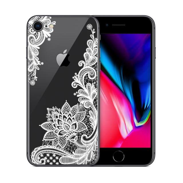 3D Lace Flower Silicone Phone Case For iPhone 7 6 6s Plus 5s 7 8 Plus XCases - Kalsord