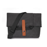 Men's Casual Grey Lightweight Oxford Crossbody Small Messenger Shoulder Bag Fits 9.7in iPad - Kalsord