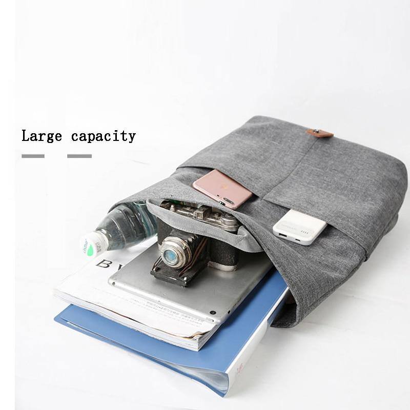 Men's Casual Grey Lightweight Oxford Crossbody Small Messenger Shoulder Bag Fits 9.7in iPad - Kalsord