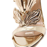 Exquisite Shiny Metallic Wings Hollow Gladiator Sandals Women's Open Toe Pumps | High Heels - Kalsord
