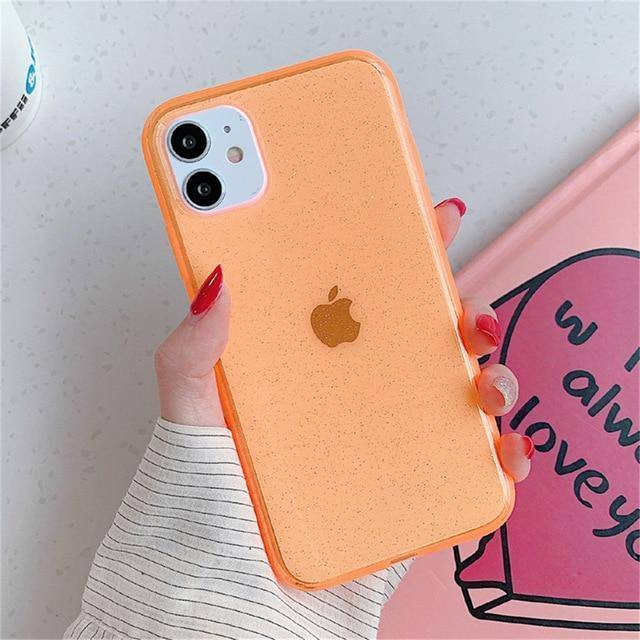 Neon Fluorescent Shining Phone Case For iPhone 11 Pro Max X XR X Max Soft TPU Solid Color Clear Back Cover For iPhone 7 8 Plus