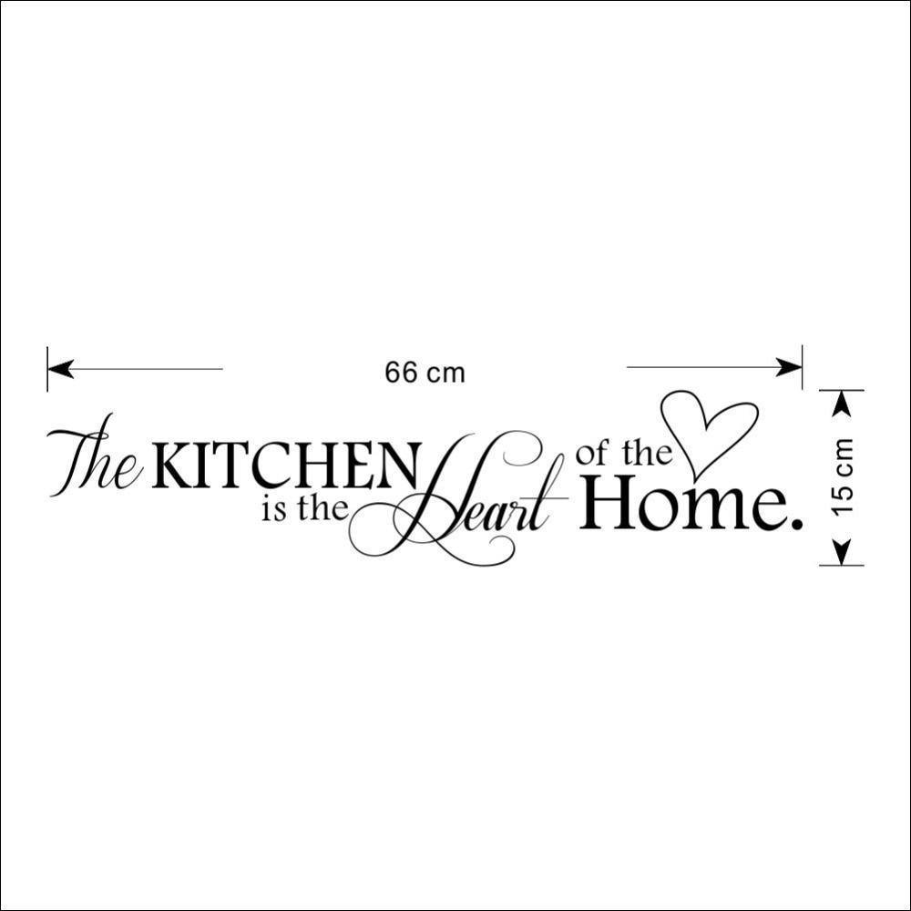PVC Removable Wall Sticker | Kitchen is Heart of the Home Letter Pattern Home Decor DIY Wall art - Kalsord