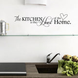 PVC Removable Wall Sticker | Kitchen is Heart of the Home Letter Pattern Home Decor DIY Wall art
