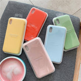 Rainbow | Candy Colored Silicone Case For iPhone XR X XS Max 11 Pro 11 Pro Max 7 Plus 8 Plus 6 6s- Stone Sea Blue Emerald Green Royal Blue Apricot Orange Lilac Purple Yellow Camellia Lemon Yellowcases - Kalsord