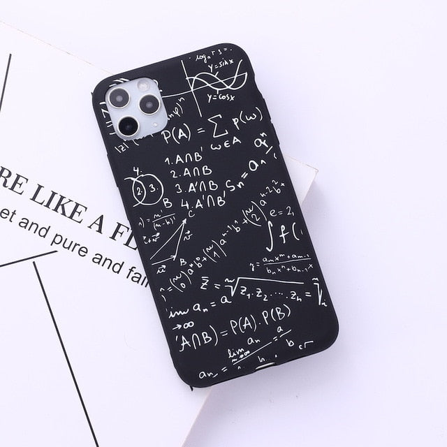 Matte Black Physics Chemistry Mathematical Formulas Phone Cover For iPhone