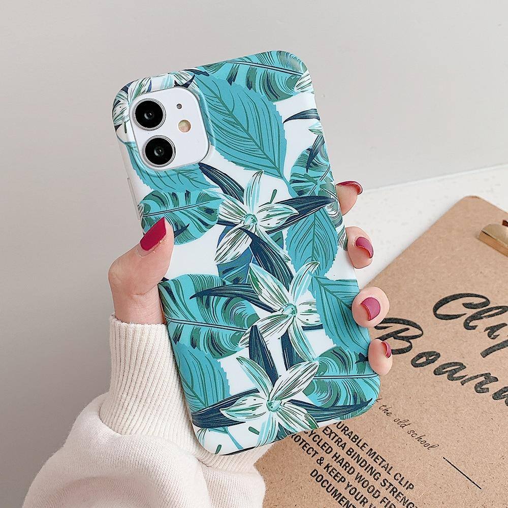 Blue Turquoise Retro Leaf Case/Cover For iPhonecases - Kalsord
