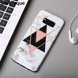 Geometric Marble TPU Phone Case For S10e S10 S10 Plus S6 S7 S8 S9cases - Kalsord