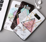 Geometric Marble TPU Phone Case For S10e S10 S10 Plus S6 S7 S8 S9