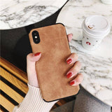 Simple Suede | Silicone Cloth Phone Cases For iphone XS Max XR XS 7 8 6 6s pluscases - Kalsord