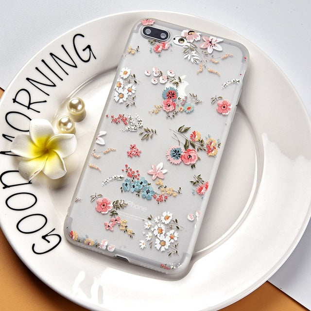 Cute Floral Patterned Case For iPhone X 7 8 6 Pluscases - Kalsord