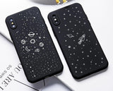 Moon, Stars & Space Patterned Case For iPhone X 8 7 6S Plus