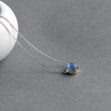Aurora Necklace Halo Crystal Gemstone s925 Silver - Kalsord