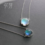 Aurora Necklace Halo Crystal Gemstone s925 Silver - Kalsord
