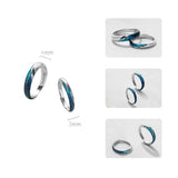 Bright Blue Shining River Emerald Ring s925 SilverRings - Kalsord