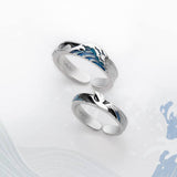 3D Flying Bird | Wave s925 Silver Blue Drop Oil Ring
