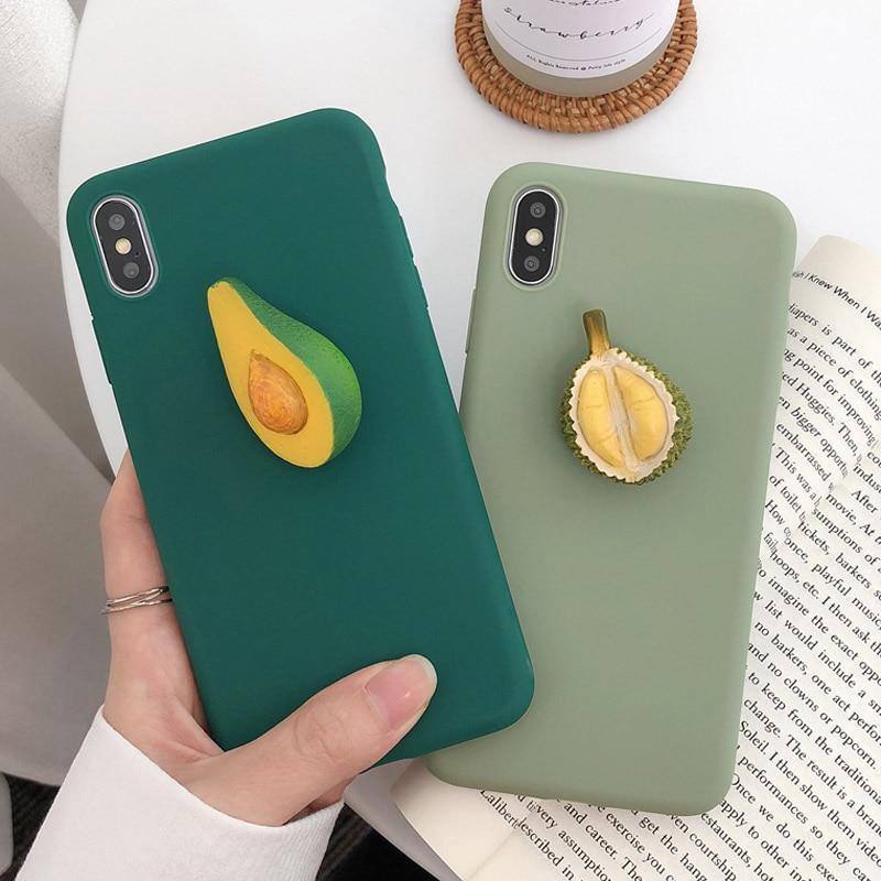3D Cartoon Avocado | Fruits Phone Case For iPhone XS MAX X XR 7 8 6 6s PlusCases - Kalsord
