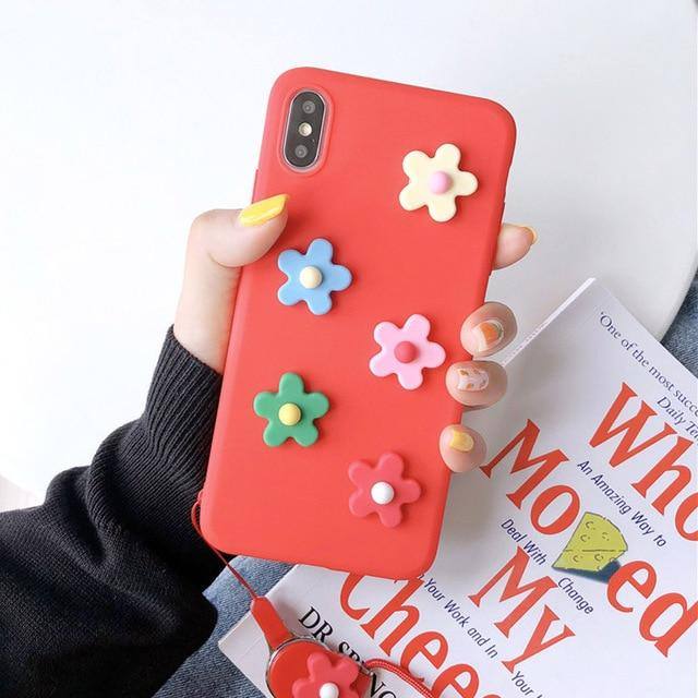 3D Embossed Flower Phone Case For iPhone X XS MAX XR 6 7 6S 8 PlusCases - Kalsord