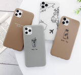 Airplane Milk Tea Caption Phone Case/Cover For iPhone 11 Pro Max X XR Xs Max 5s SE 6 6s 7 8 Plus
