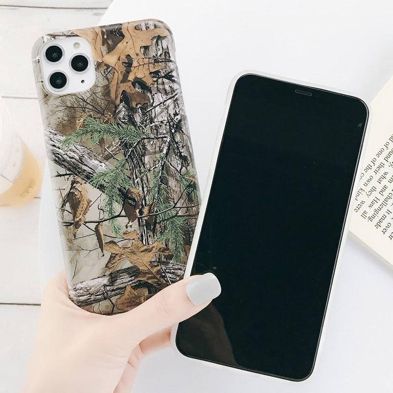 Soft Army Green Camouflage Phone Case For iPhone 11 Pro Max X XR Xs Max Back Cover For iPhone 6 6s 7 8 Pluscases - Kalsord