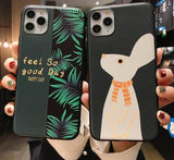 Banana Leaf Cute Rabbit Print Phone Case For iPhone 7 8 6 6s Plus 11 Pro Max iPhone X XR Xs Maxcases - Kalsord