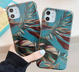 Leaves Glossy Phone Case For iPhone 11 Pro Max X XR Xs Max Soft TPU Silicone Cases Cover For iPhone 6 6s 7 8 Pluscases - Kalsord