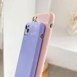 Soft TPU Glossy Glitter Phone Back Cover For iPhone- Purple, Green, Pink, Yellow