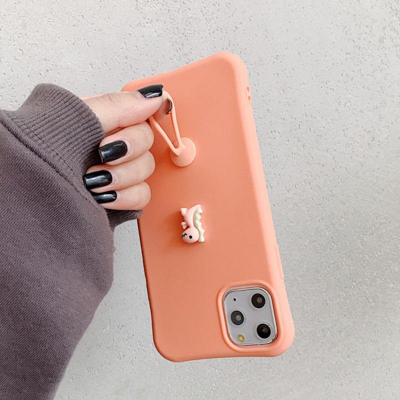Soft Cartoon 3D Dinosaur With Finger Ring Phone Case/Cover For iPhone 11 Pro Max X XR Xs Max 7 8 Pluscases - Kalsord