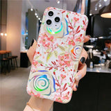 Colorful Laser Flower Leaves Phone Case For iPhone 11 Pro Max X XR Xs Max 6 6s 7 8 Pluscases - Kalsord